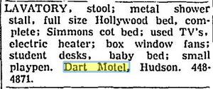 Dart Motel - Jan 1966 Ad (newer photo)